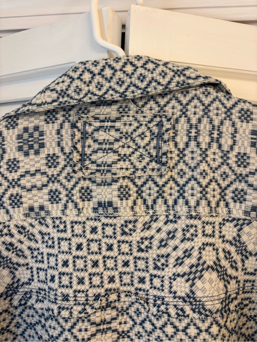 Free People So Long Summer Jacquard Buttondown Blue Combo Size Small - Picture 6 of 6